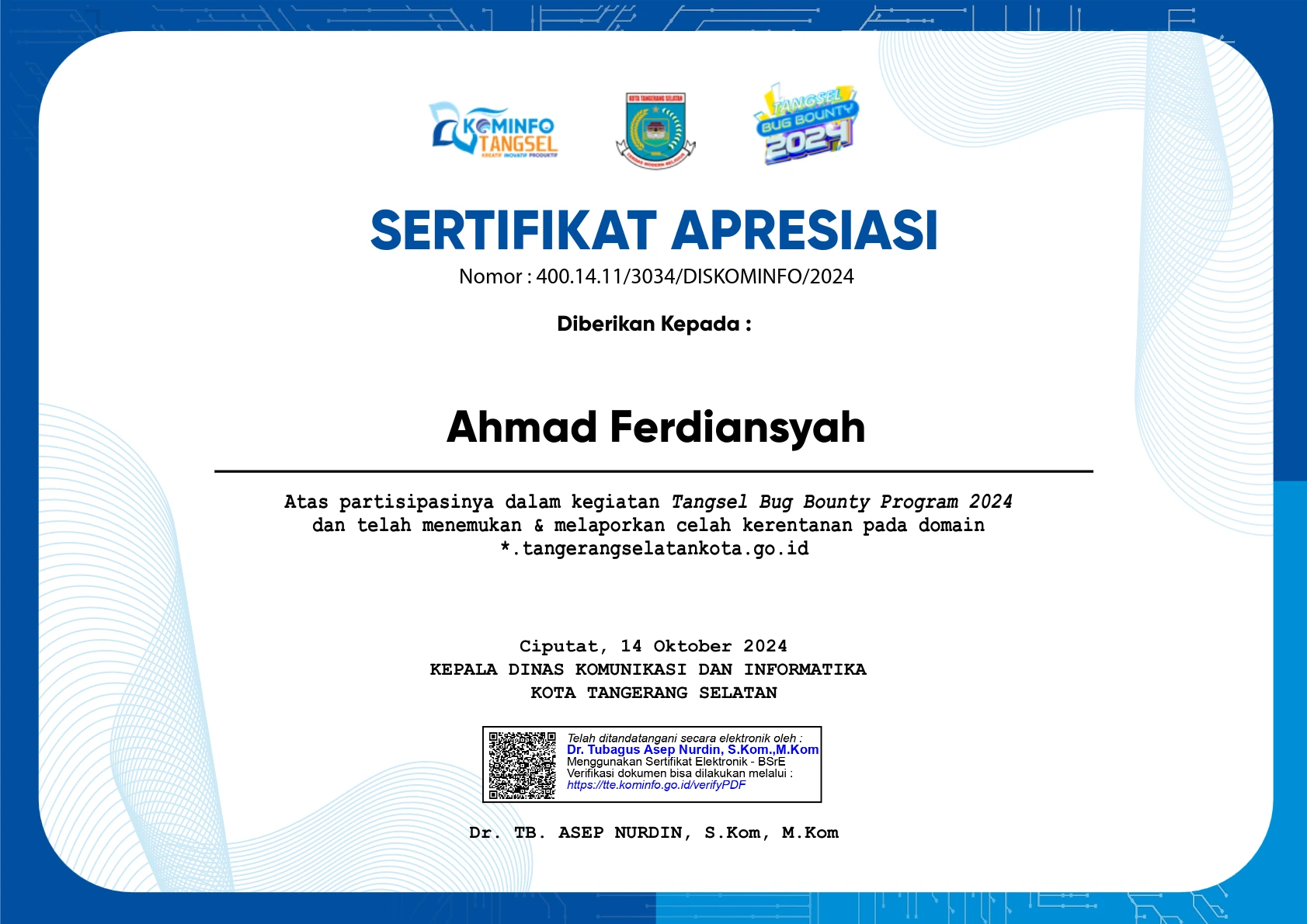 Lomba Bug Bounty Diskominfo Tangsel